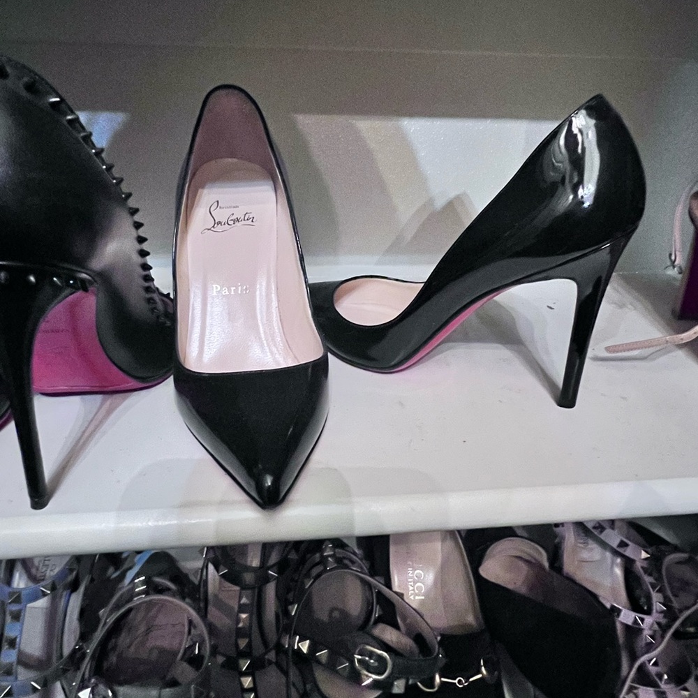 Christian Louboutin Black and Pink Heels
